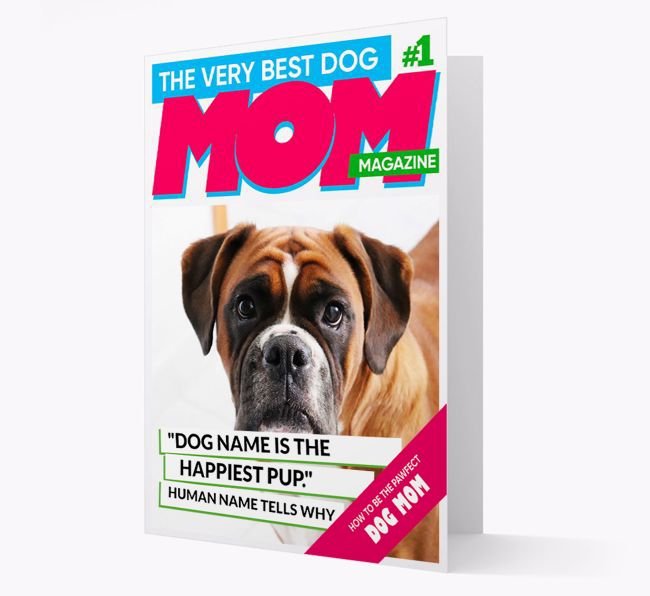 'Very Best Dog Mom Magazine' - Personalized {breedFullName} Card
